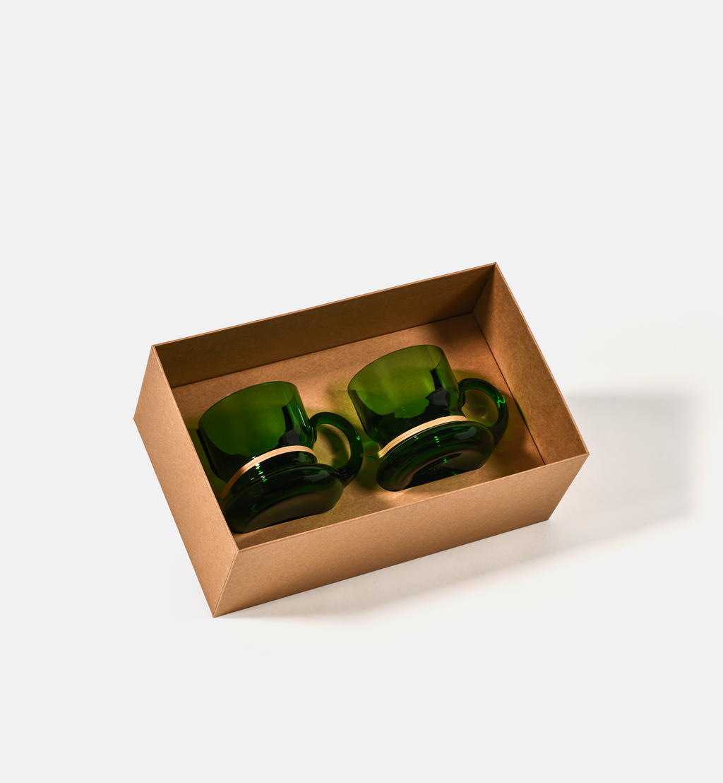 Double Bubble 1969 Crystal Cups, Emerald, 150 ml