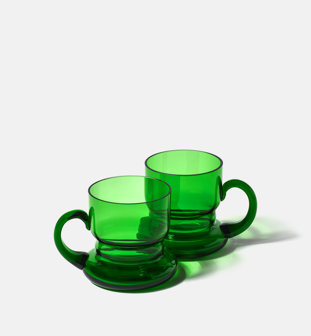 Double Bubble 1969 Crystal Cups, Emerald, 150 ml
