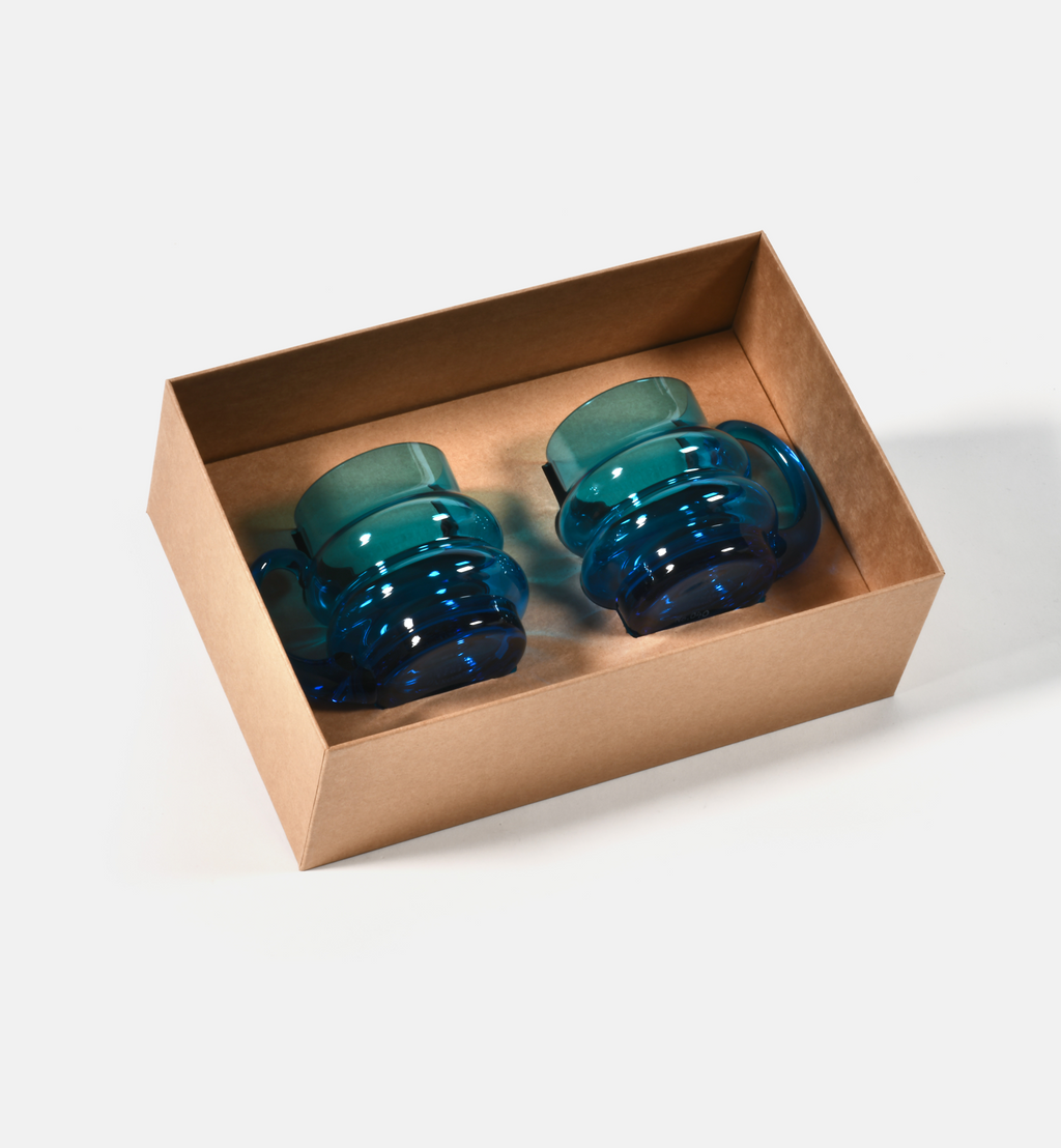 Double Bubble 1969 Crystal Cups, Lapis, 190 ml