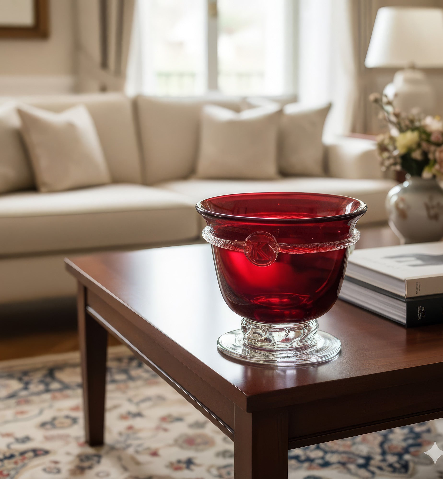Crystal bowl on a stand Rubin 17.6 cm