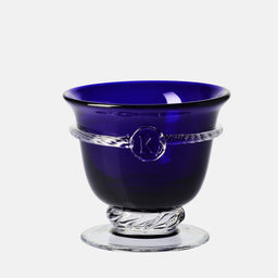 Aurelia Footed Crystal Serving Bowl, Cobalt, 17.6 cm