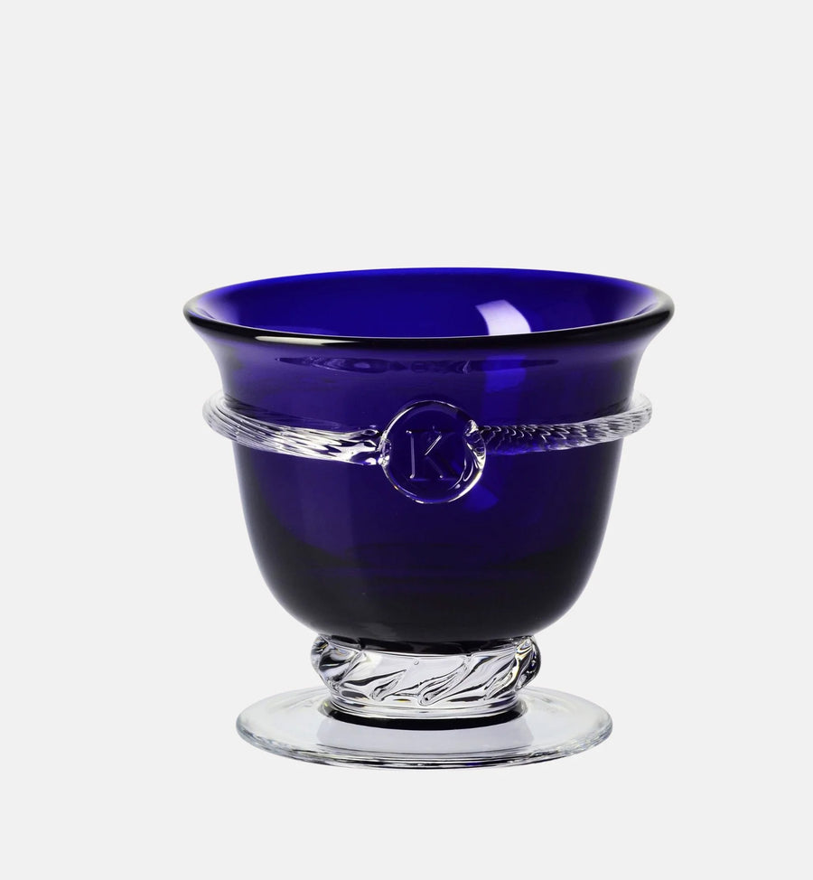Aurelia Footed Crystal Serving Bowl, Cobalt, 17.6 cm
