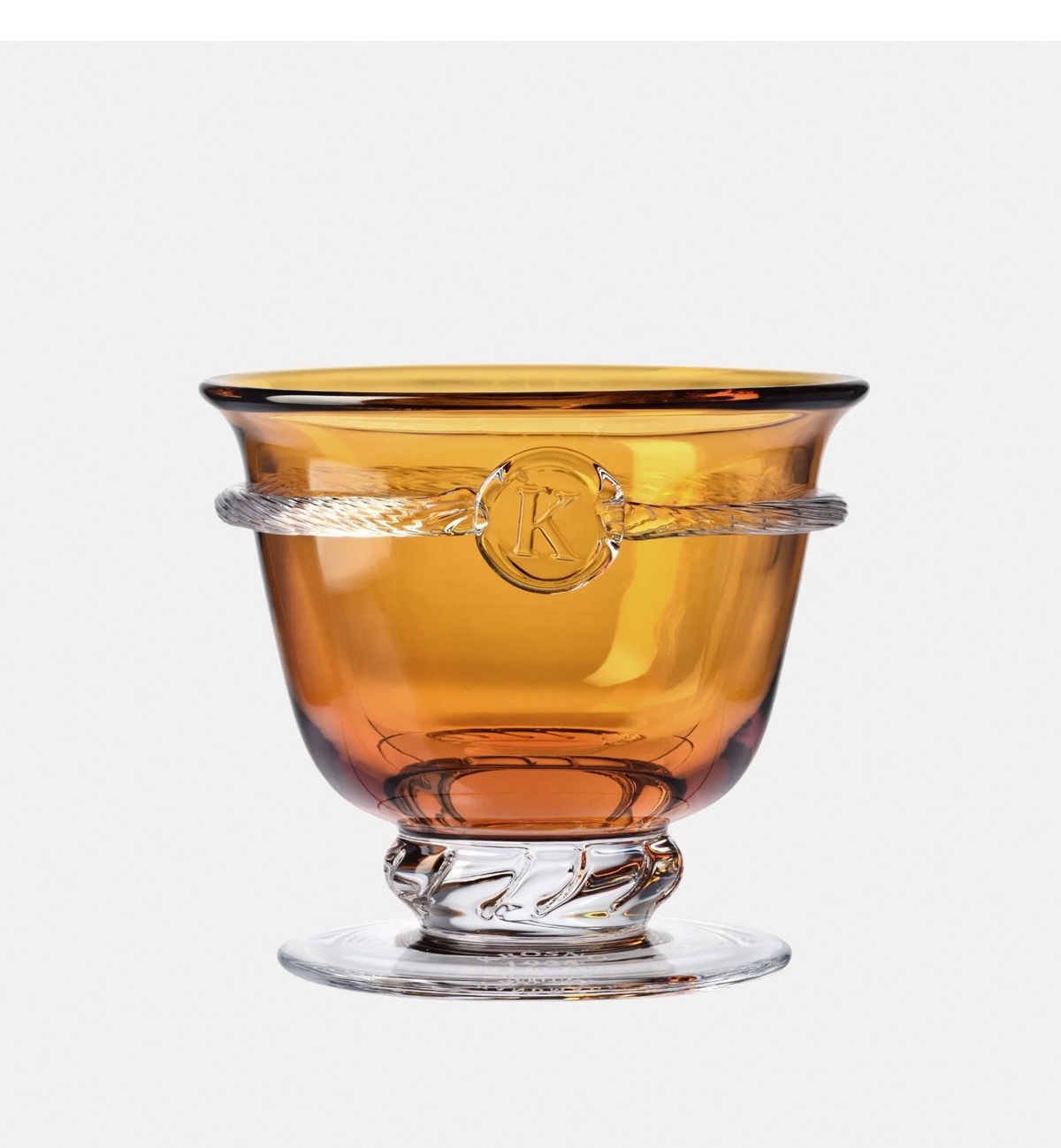 Aurelia Footed Crystal Serving Bowl, Amber, 17.6 cm