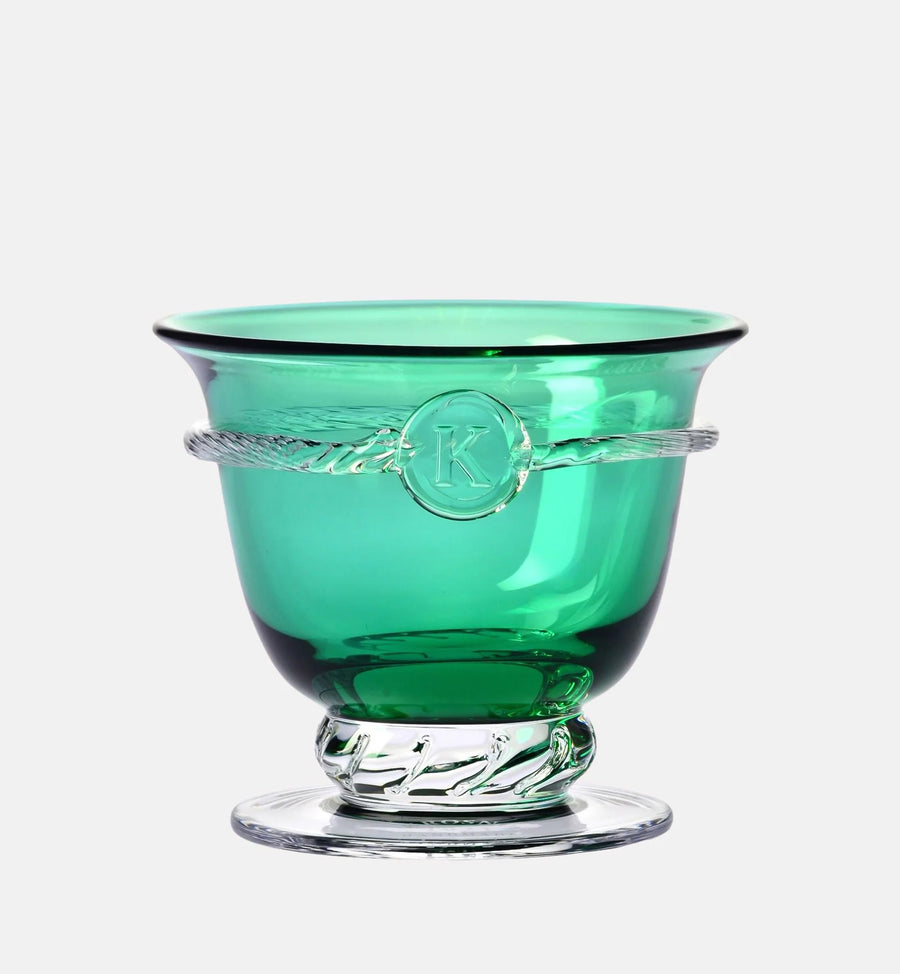Aurelia Footed Crystal Serving Bowl, Emerald, 17.6 cm