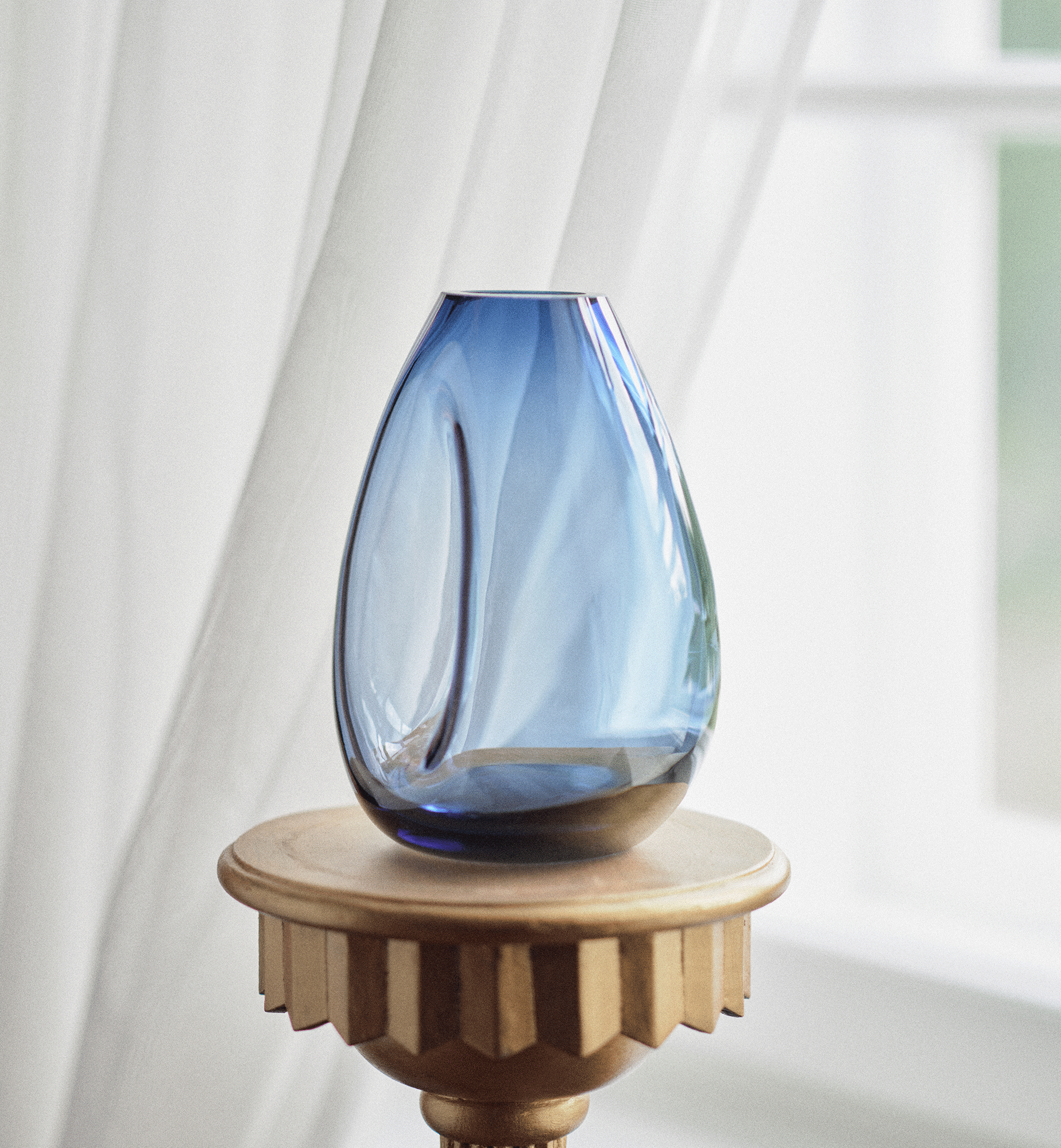 Flow Vase, Navy, 20 cm
