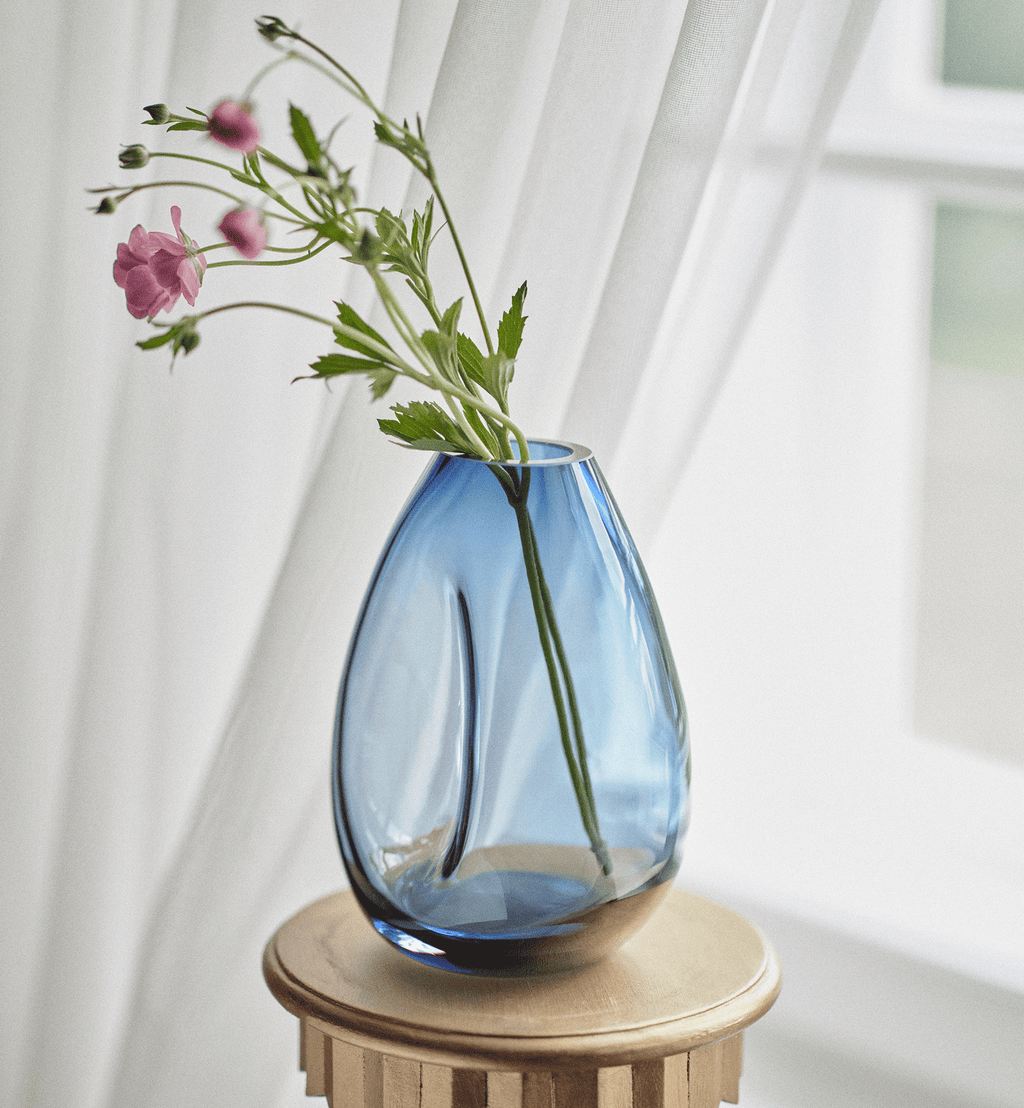 Flow Vase, Navy, 20 cm