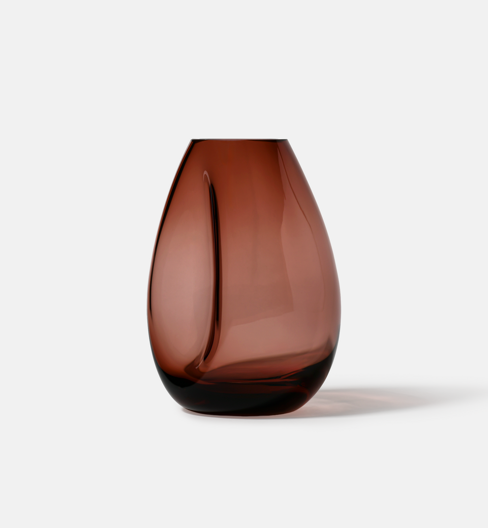 Flow Vase, Burgundy, 20 cm