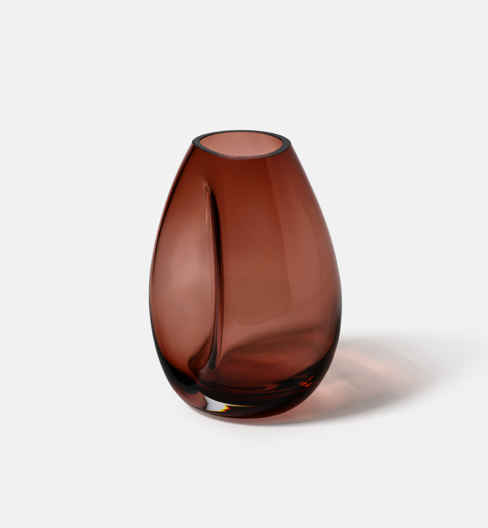 Flow Vase, Burgundy, 20 cm