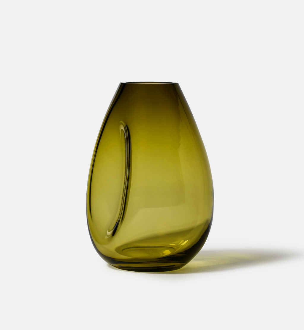 Flow Vase, Olive, 20 cm