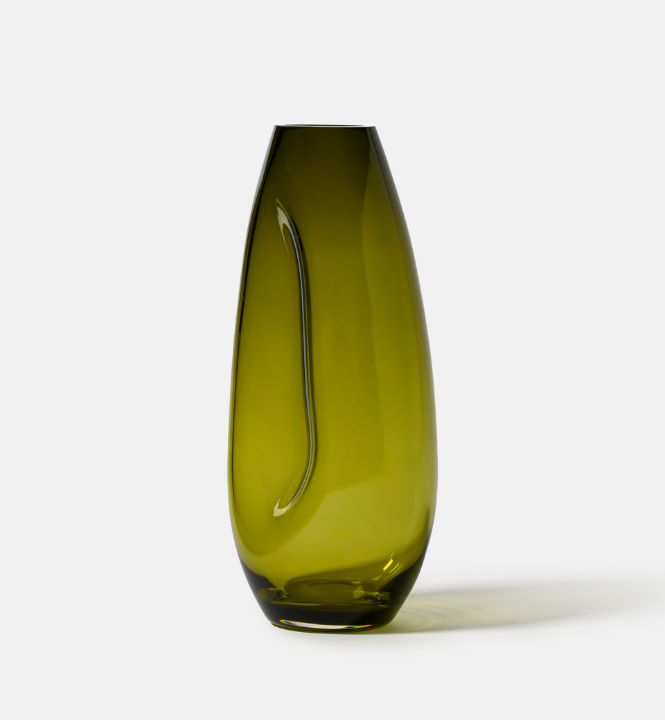 Flow Vase, Olive, 32 cm
