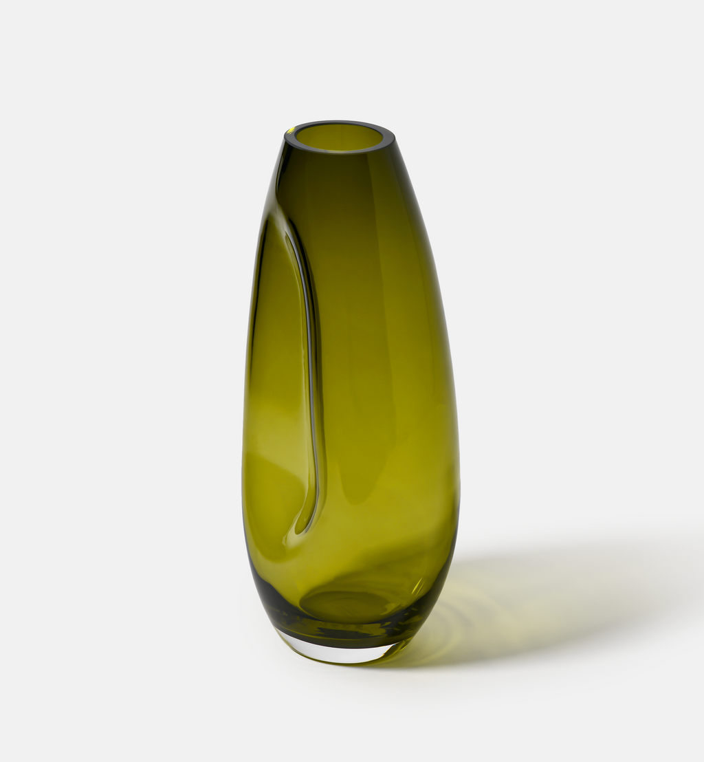 Flow Vase, Olive, 32 cm