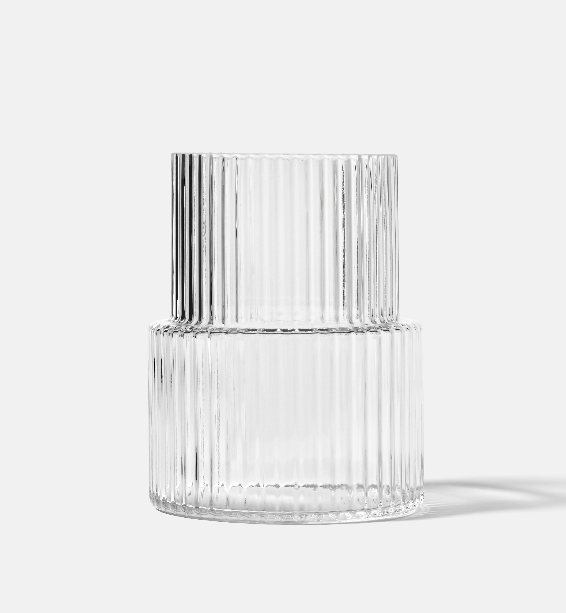 Geriffelte Vase 20 cm – Farblos – Offizieller KROSNO Shop