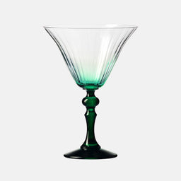 Cieniowane kieliszki do martini z ciemnozieloną nóżką 170 ml