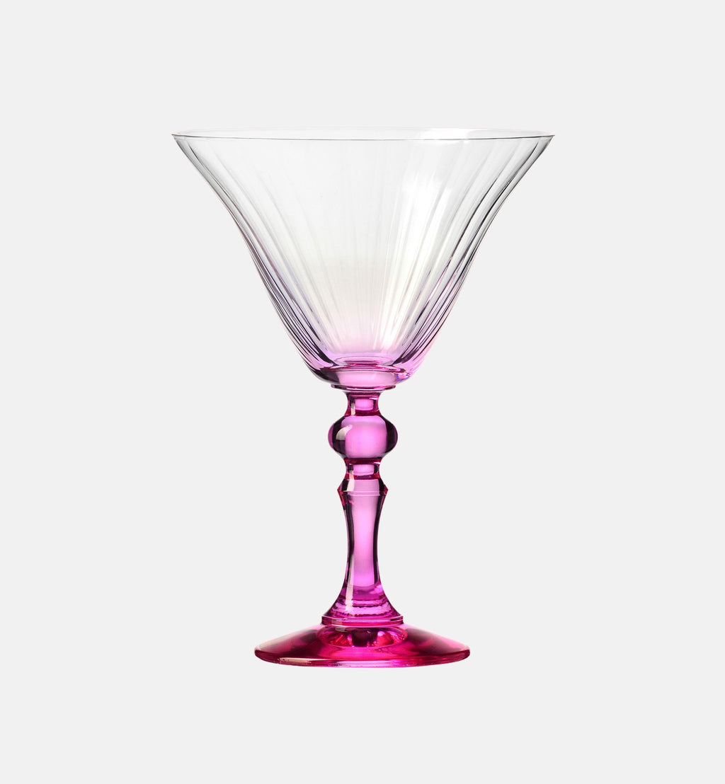 Cieniowane kieliszki do martini z różową nóżką 170 ml
