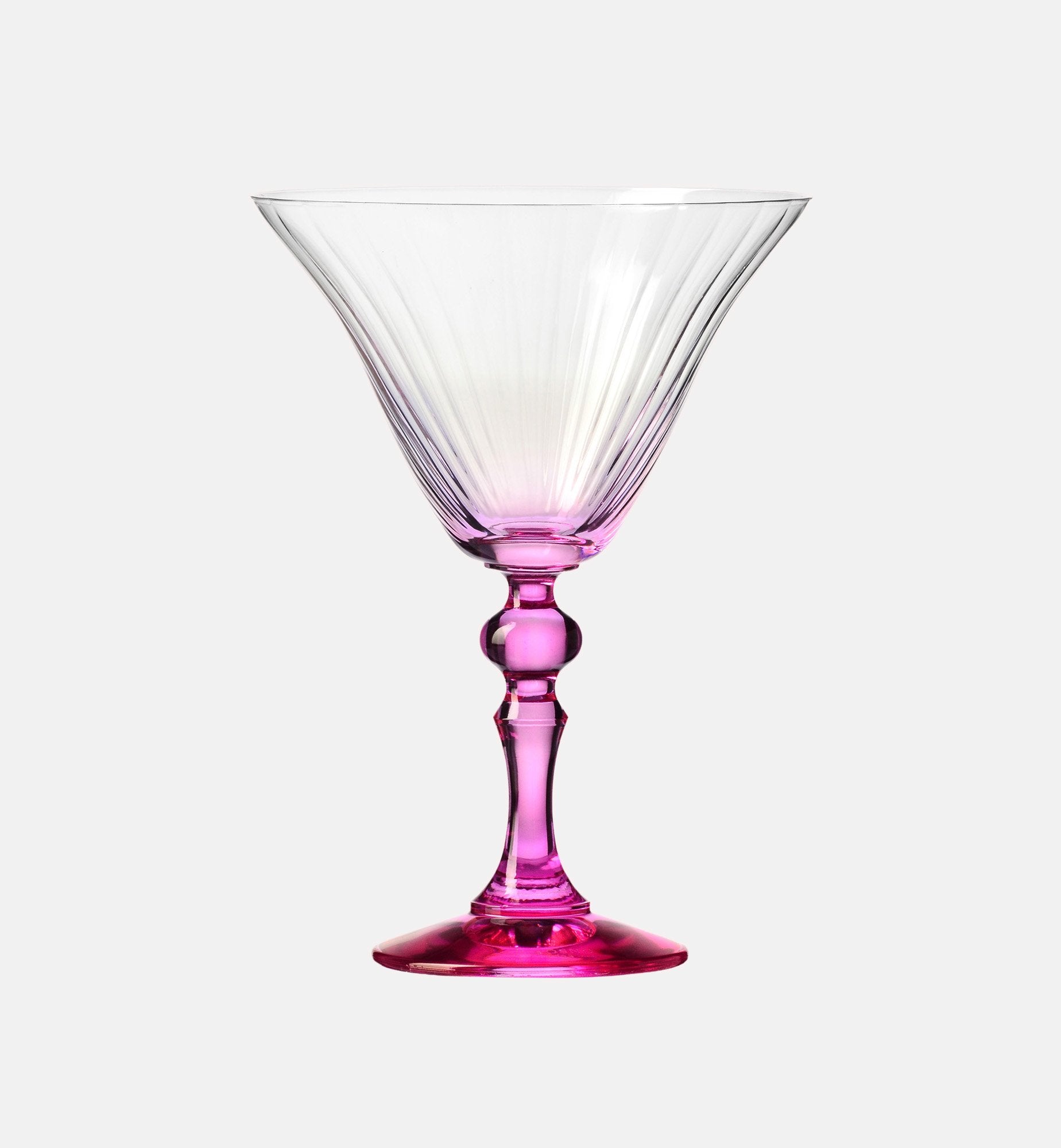 Cieniowane kieliszki do martini z różową nóżką 170 ml