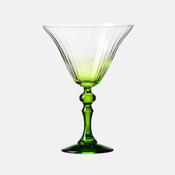 Cieniowane kieliszki do martini z zieloną nóżką 170 ml