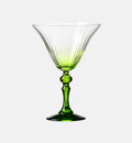 Cieniowane kieliszki do martini z zieloną nóżką 170 ml