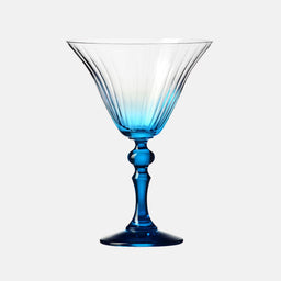 Cieniowane kieliszki do martini z niebieską nóżką 170 ml