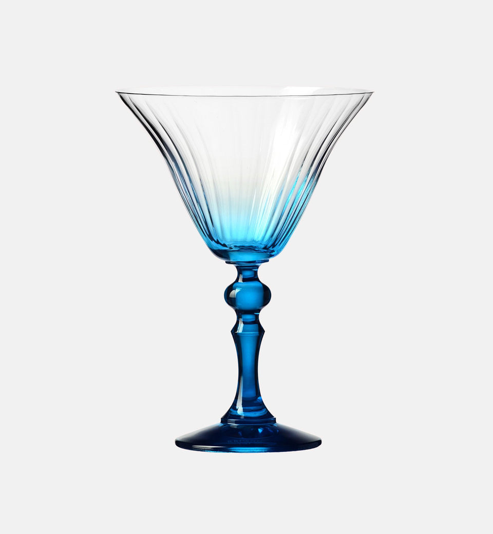 Cieniowane kieliszki do martini z niebieską nóżką 170 ml