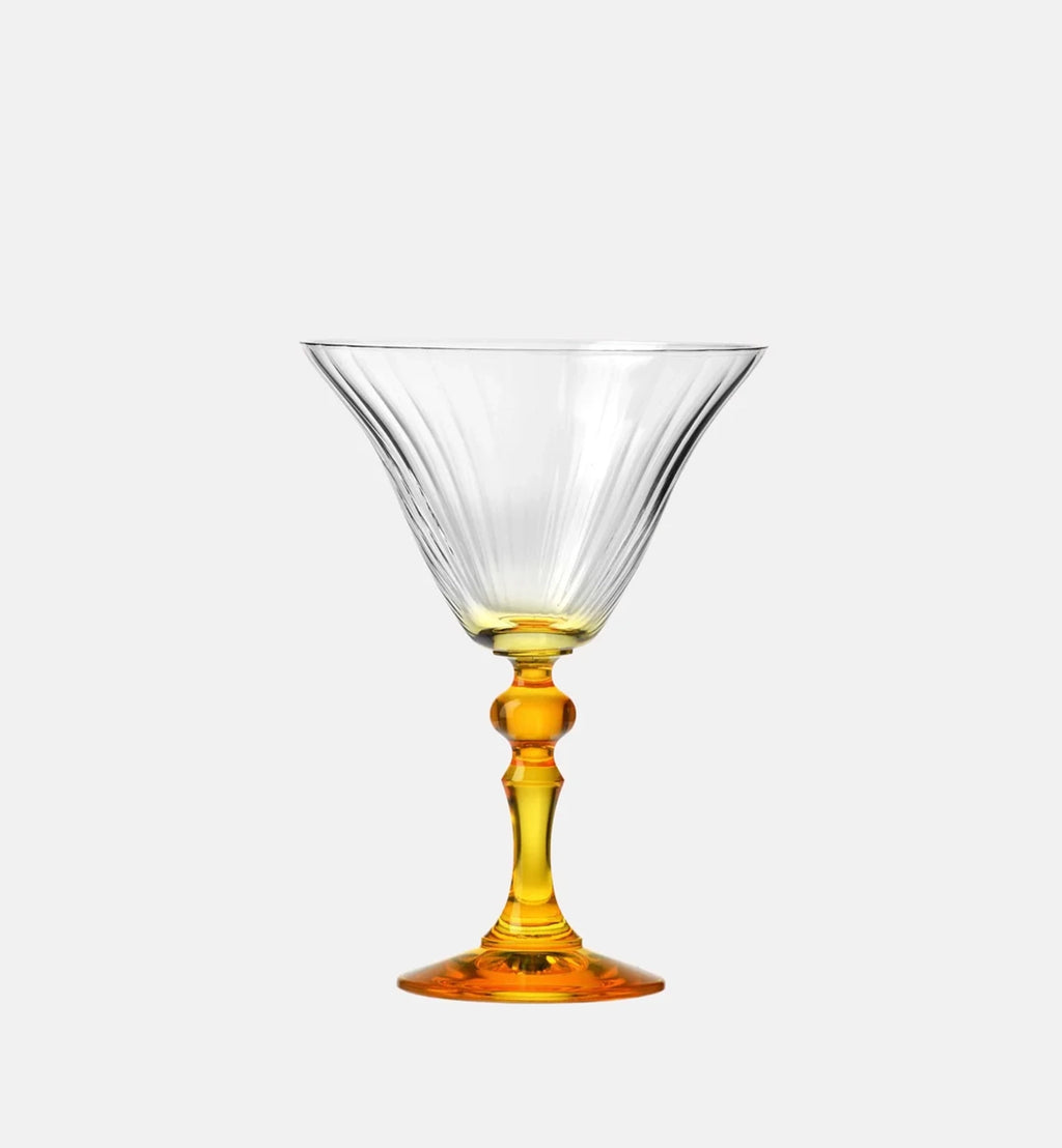 Cieniowane kieliszki do martini z żółtą nóżką 170 ml