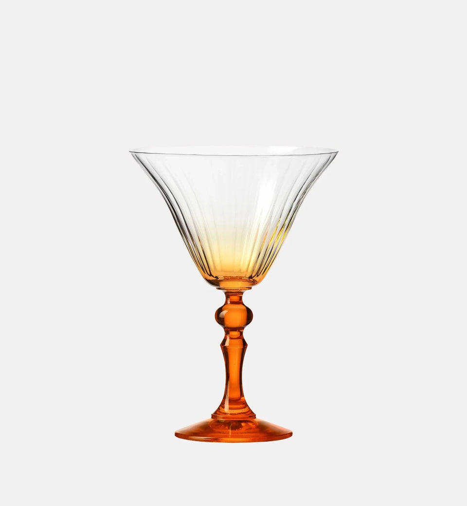 Cieniowane kieliszki do martini z pomarańczową nóżką 170 ml