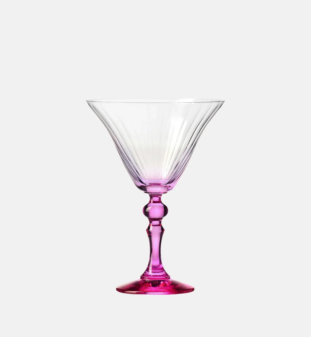 Cieniowane kieliszki do martini z różową nóżką 170 ml