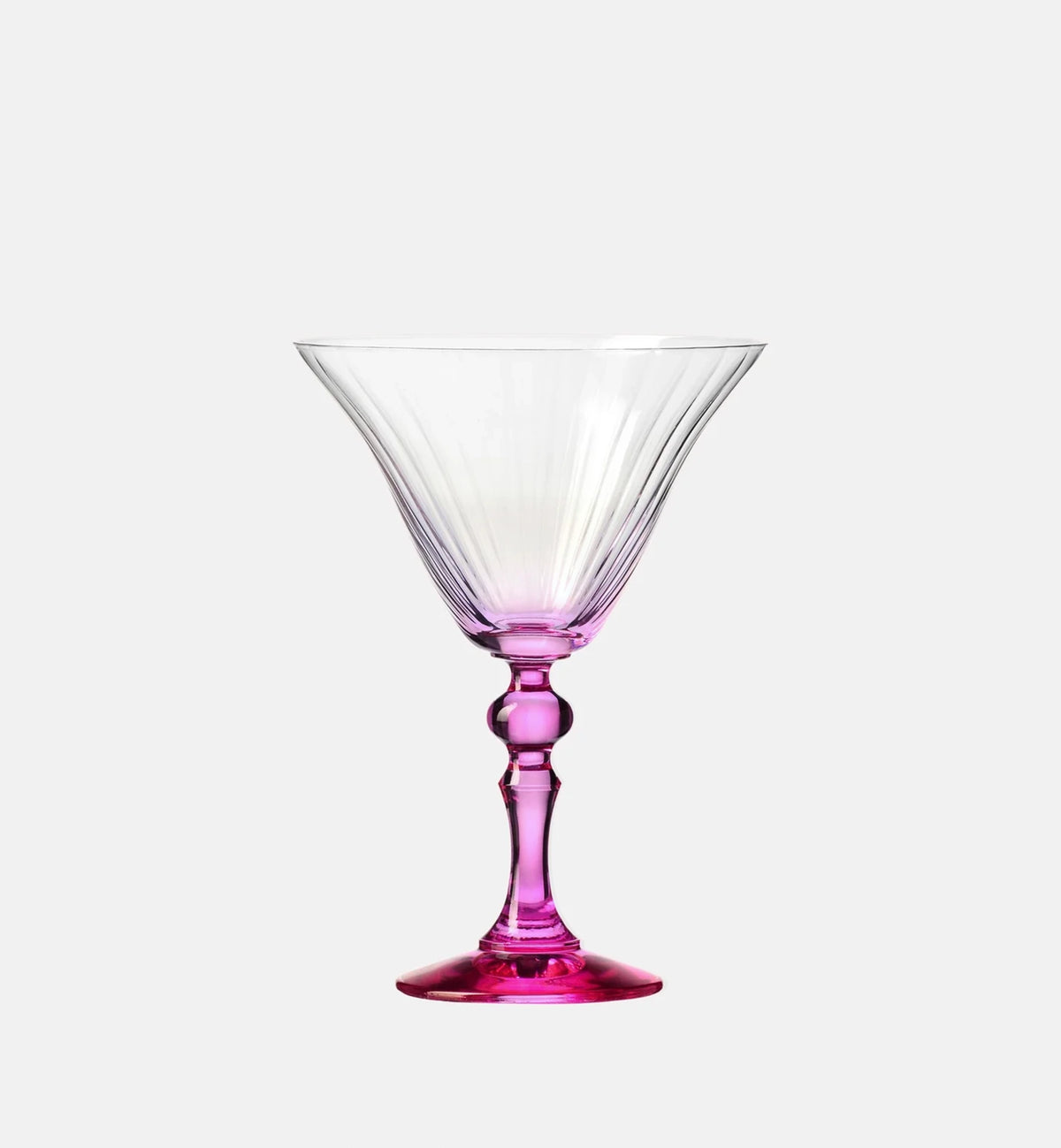 Cieniowane kieliszki do martini z różową nóżką 170 ml