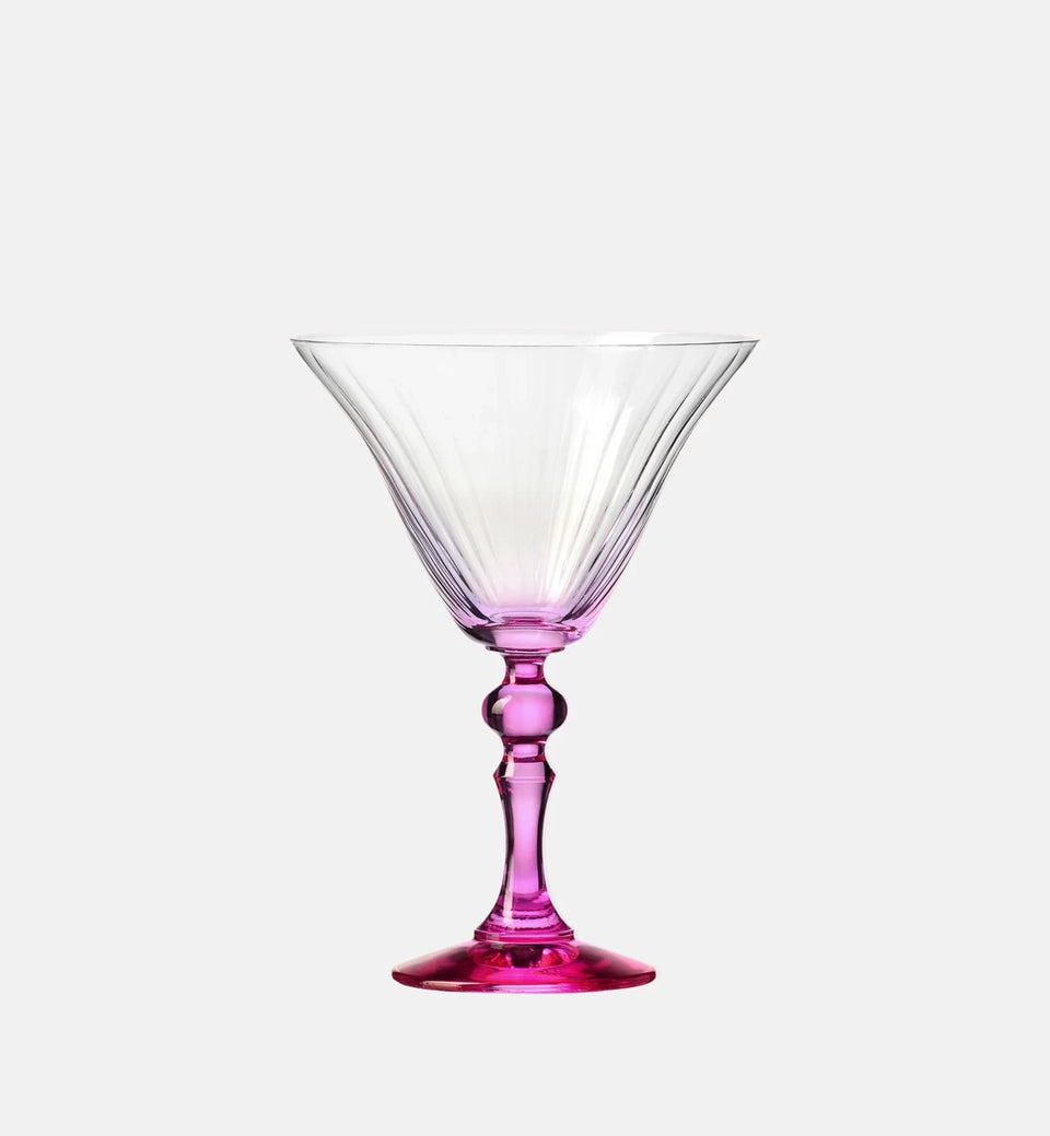 Cieniowane kieliszki do martini z różową nóżką 170 ml