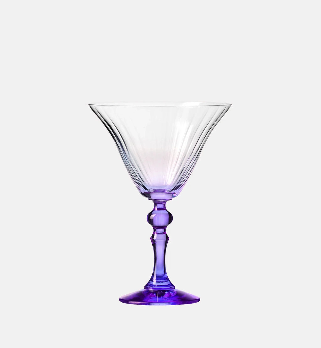 Martinigläser mit Farbverlauf und violettem Stiel, 170 ml