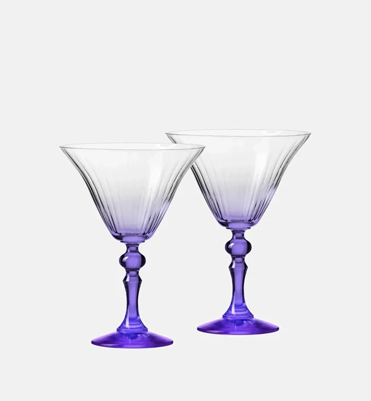Martinigläser mit Farbverlauf und violettem Stiel, 170 ml