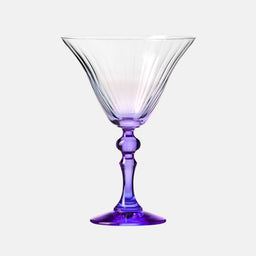Cieniowane kieliszki do martini z fioletową nóżką 170 ml