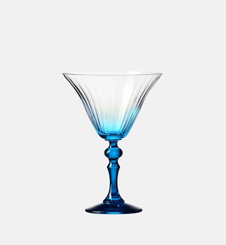Cieniowane kieliszki do martini z turkusową nóżką 170 ml