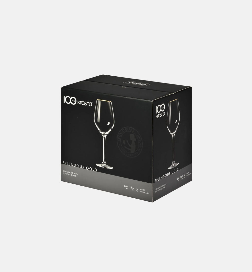 Kieliszki do wina ze złotym paskiem Splendour 460 ml