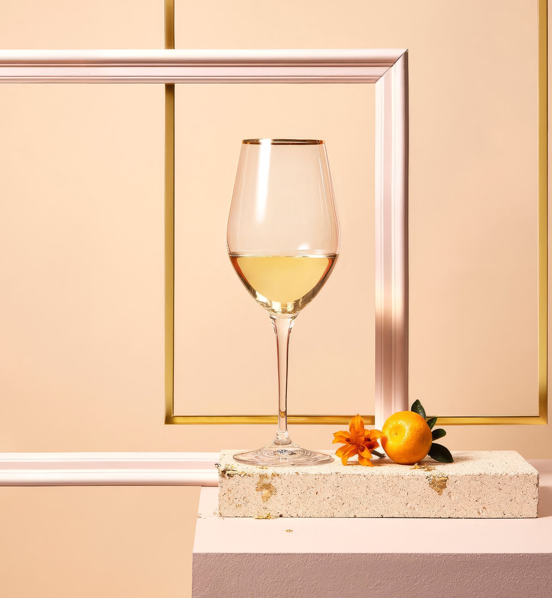 Kieliszki do wina ze złotym paskiem Splendour 460 ml