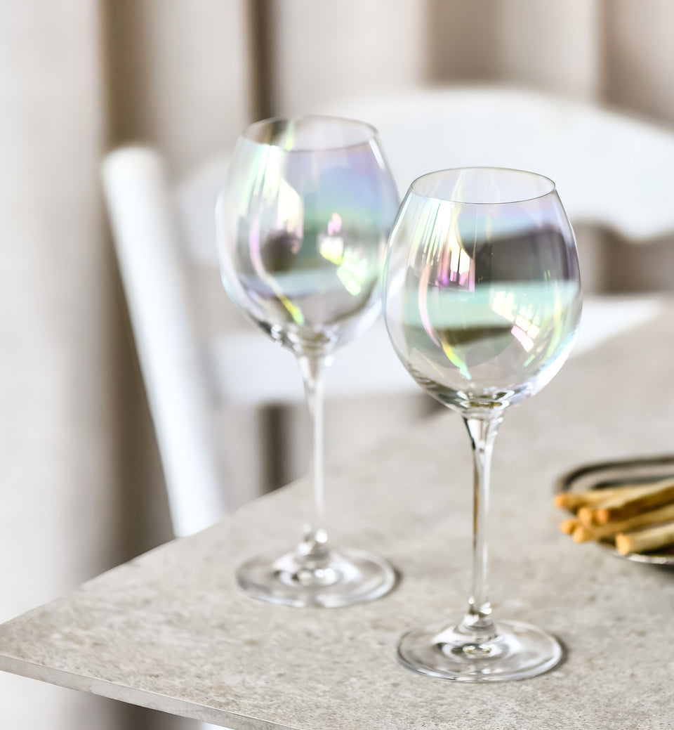 Iridescent wine glasses