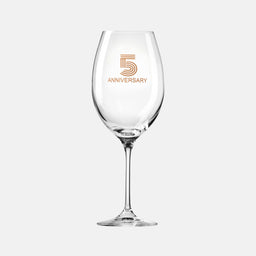 Zdobiony kieliszek do wina z napisem 5 ANNIVERSARY, 5 ROCZNICA 480 ml
