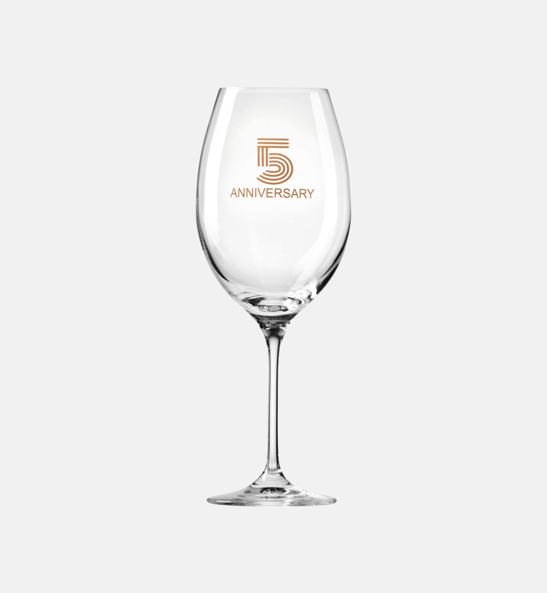 Zdobiony kieliszek do wina z napisem 5 ANNIVERSARY, 5 ROCZNICA 480 ml