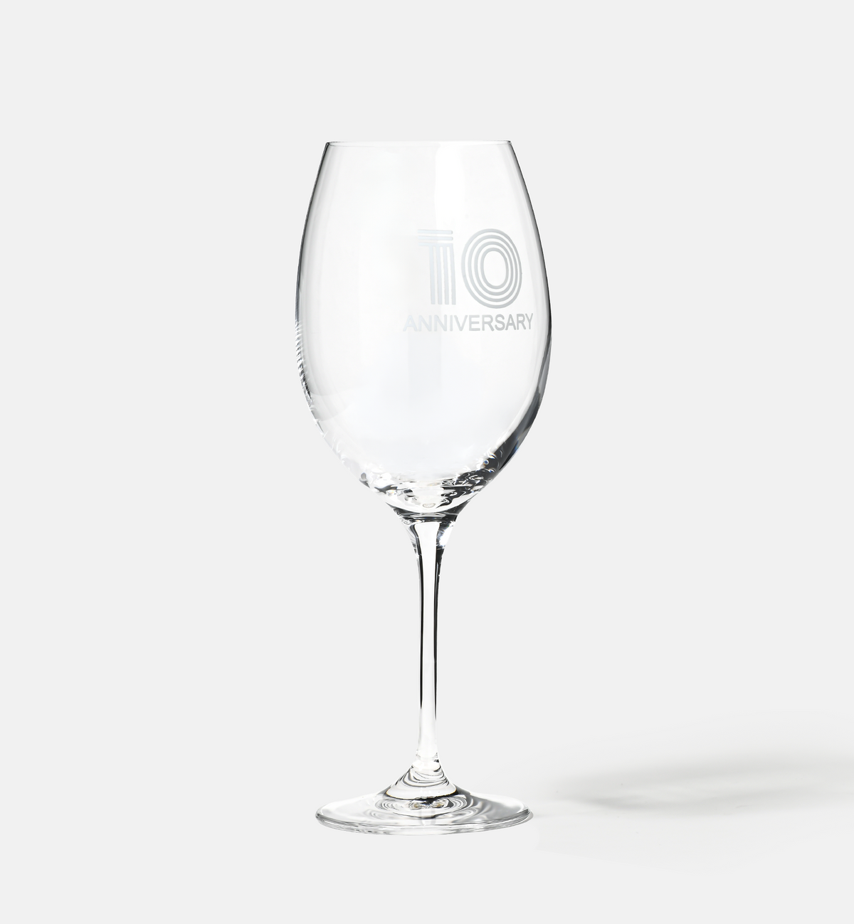 Zdobiony kieliszek do wina z napisem 10 ANNIVERSARY, 10 ROCZNICA 480 ml