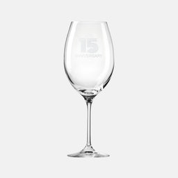 Zdobiony kieliszek do wina z napisem 15 ANNIVERSARY, 15 ROCZNICA 480 ml