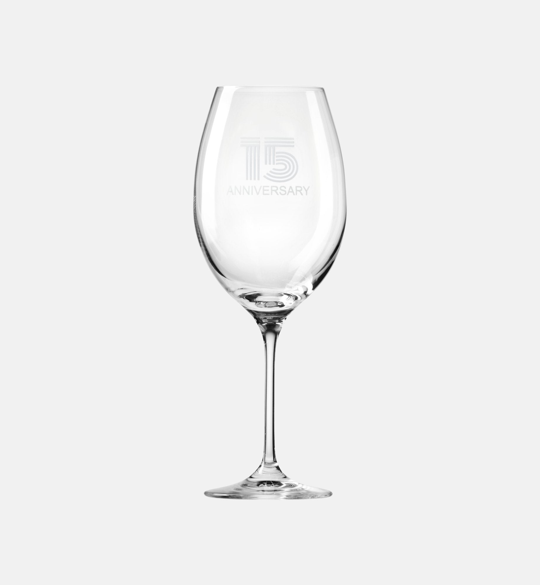 Zdobiony kieliszek do wina z napisem 15 ANNIVERSARY, 15 ROCZNICA 480 ml