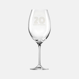 Zdobiony kieliszek do wina z napisem 20 ANNIVERSARY, 20 ROCZNICA 480 ml