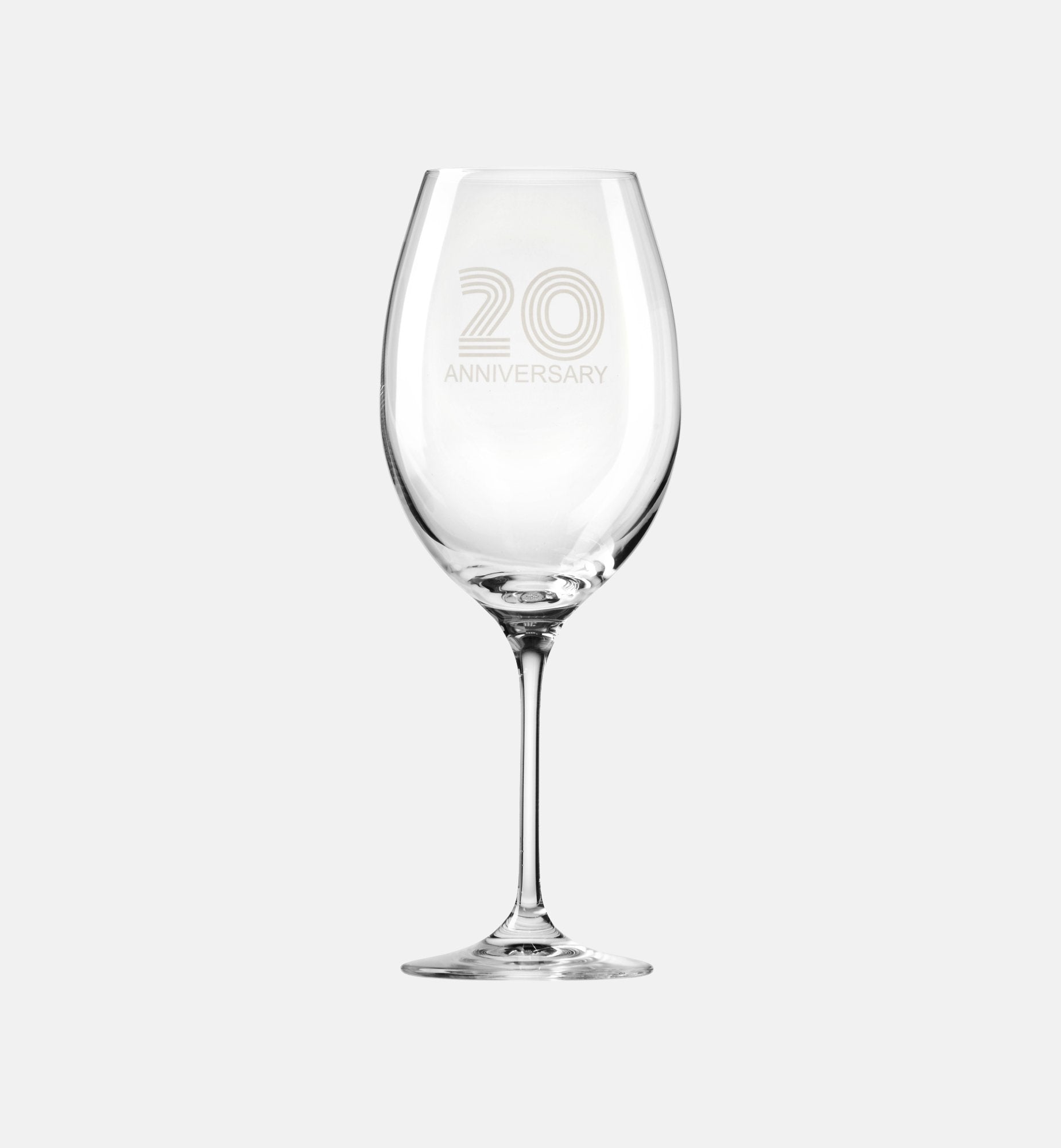 Zdobiony kieliszek do wina z napisem 20 ANNIVERSARY, 20 ROCZNICA 480 ml
