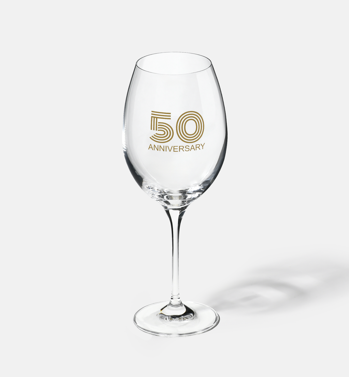 Zdobiony kieliszek do wina z napisem 50 ANNIVERSARY, 50 ROCZNICA 480 ml