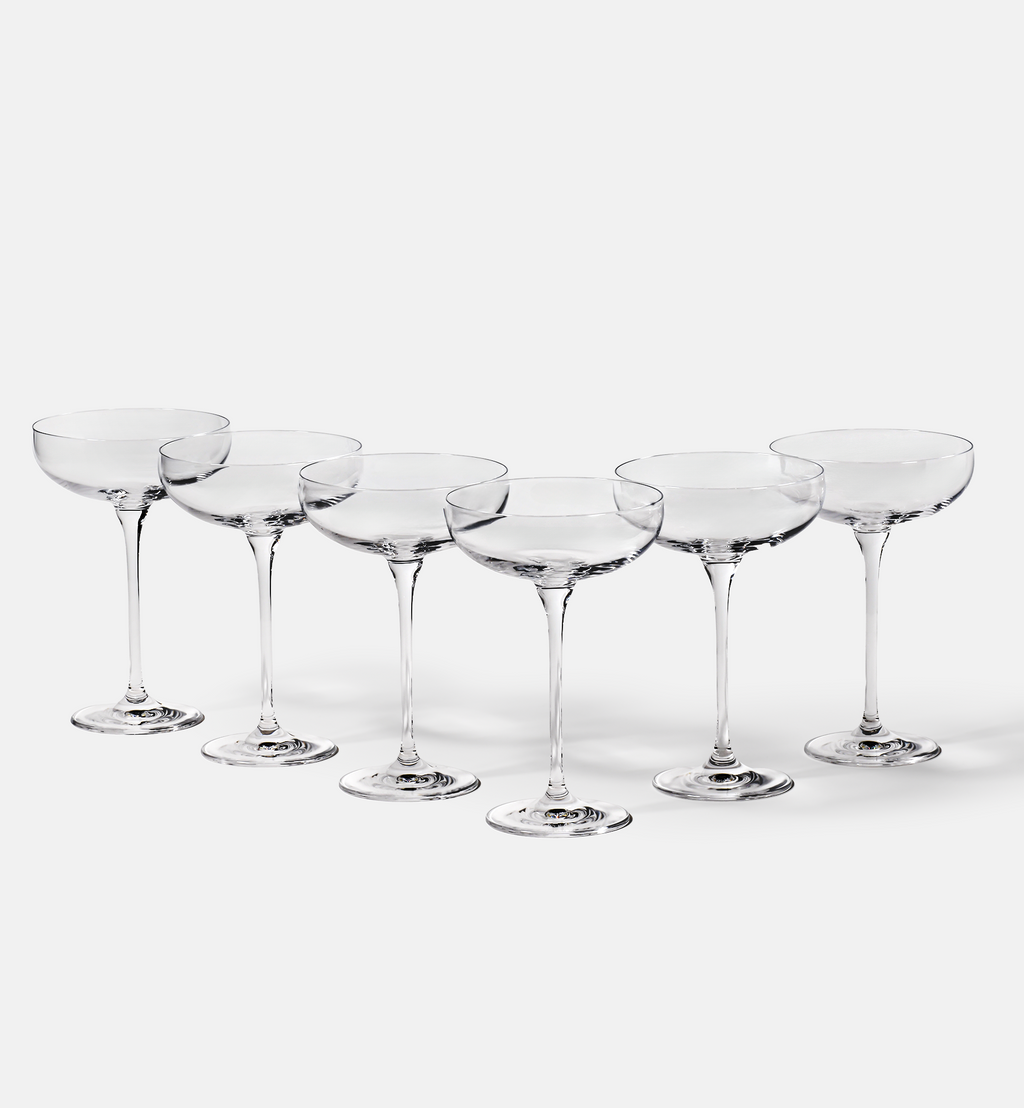 Flache Champagnergläser