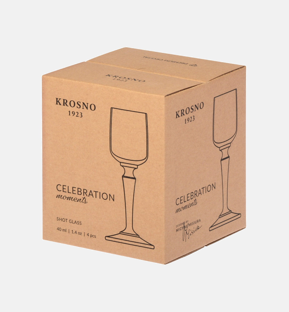 Vodka Glasses with Pink Stem, 40 ml