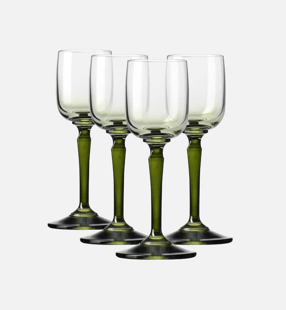 Vodka Glasses with Green Stem, 40 ml