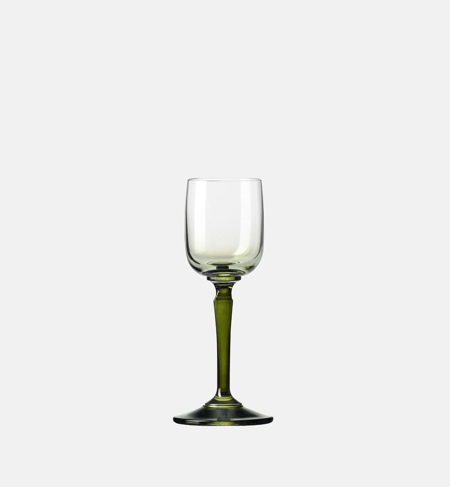 Vodka Glasses with Green Stem, 40 ml