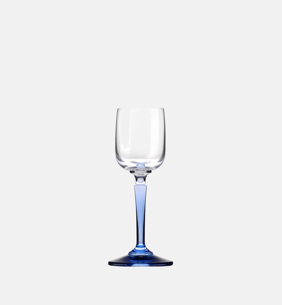 Wodkagläser mit saphirblauem Stiel, 40 ml