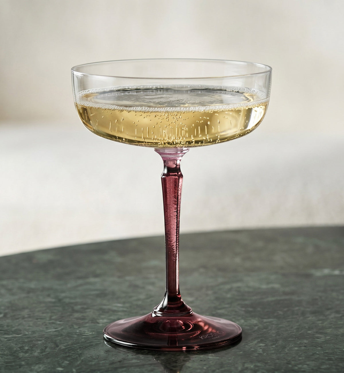 Champagne Glasses with Pink Stem, 230 ml