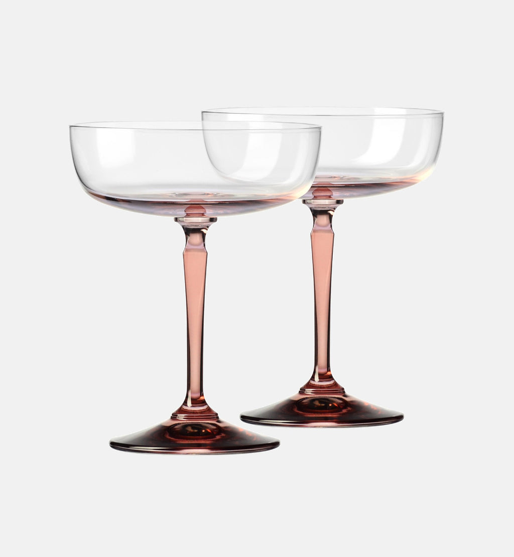 Champagne Glasses with Pink Stem, 230 ml